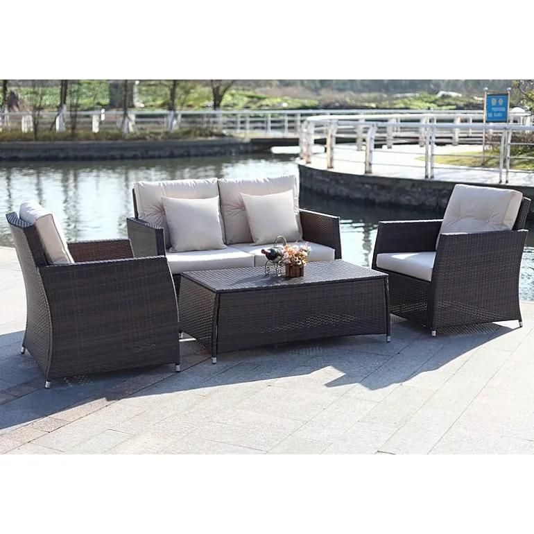 Safavieh Parry 4-pc. Conversation Set Cushioned