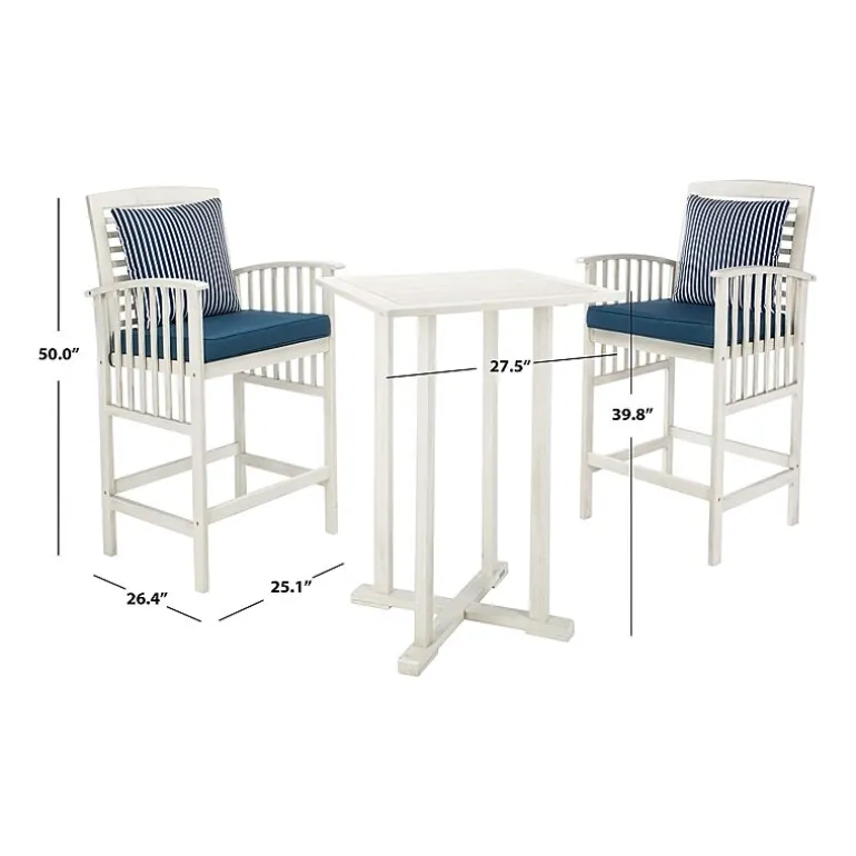 Safavieh Pate Patio Collection 3-pc. Bistro Set Folding