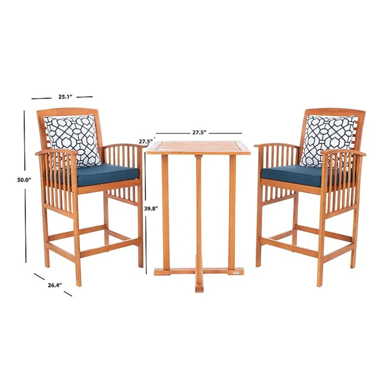 Safavieh Pate Patio Collection 3-pc. Bistro Set Folding