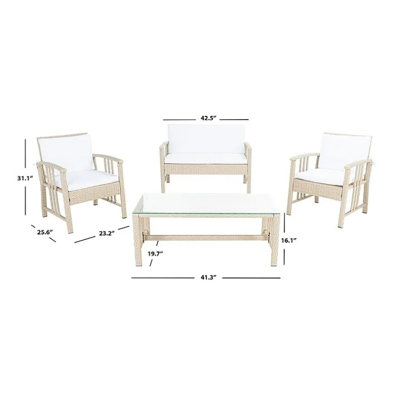Safavieh 4-pc. Conversation Set Weather Resistant