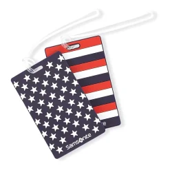 Samsonite 2 Pack Designer American Flag Luggage ID Tags