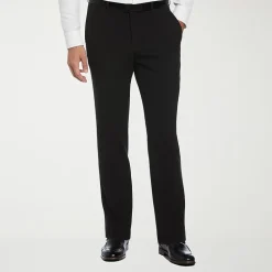 Savane Comfort Waist Mens Slim Fit Dress Flat Front Pant