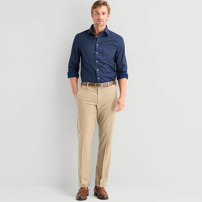 Savane Premium Stretch Expandable Waist Mens Straight Fit Dress Flat Front Pant