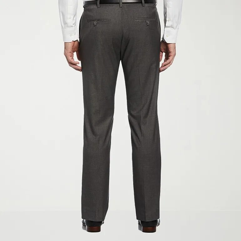 Savane Premium Stretch Expandable Waist Mens Straight Fit Dress Flat Front Pant