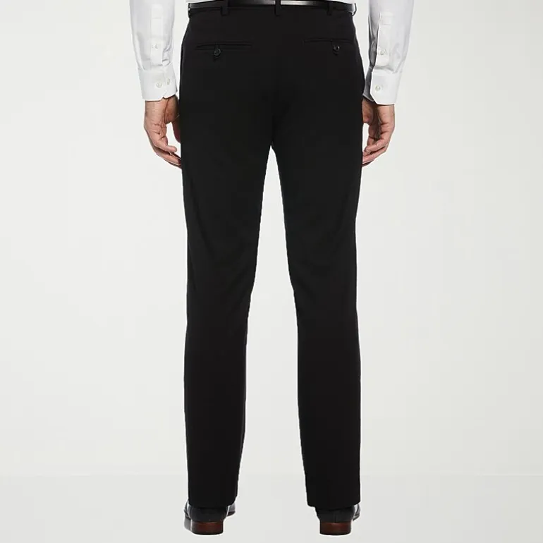 Savane Premium Stretch Expandable Waist Mens Straight Fit Dress Flat Front Pant