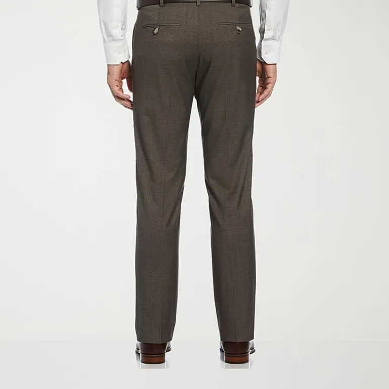 Savane Premium Stretch Expandable Waist Mens Straight Fit Dress Flat Front Pant