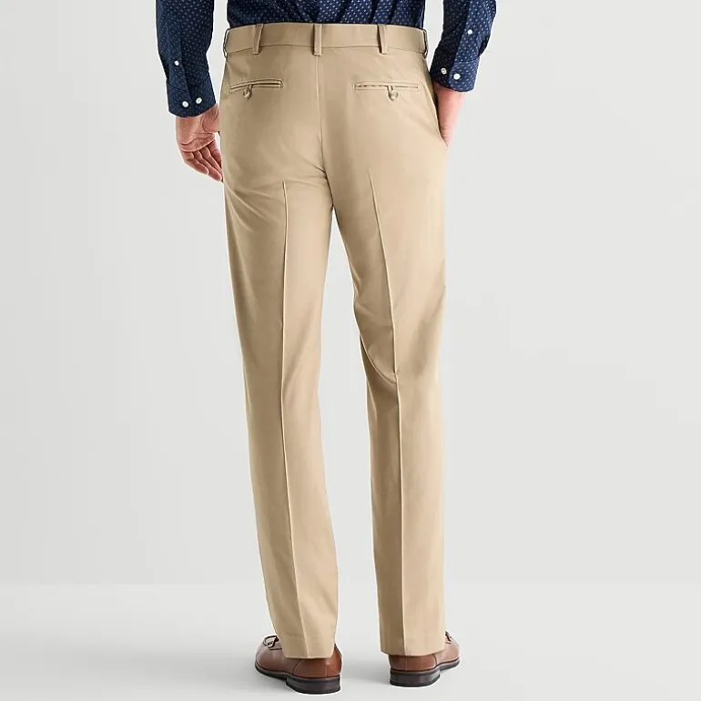 Savane Premium Stretch Expandable Waist Mens Straight Fit Dress Flat Front Pant