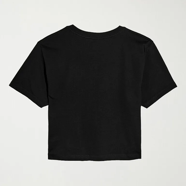 Scream 7 Logo Cropped Womens Juniors Crew Neck Short Sleeve Classic Fit Graphic T-Shirt