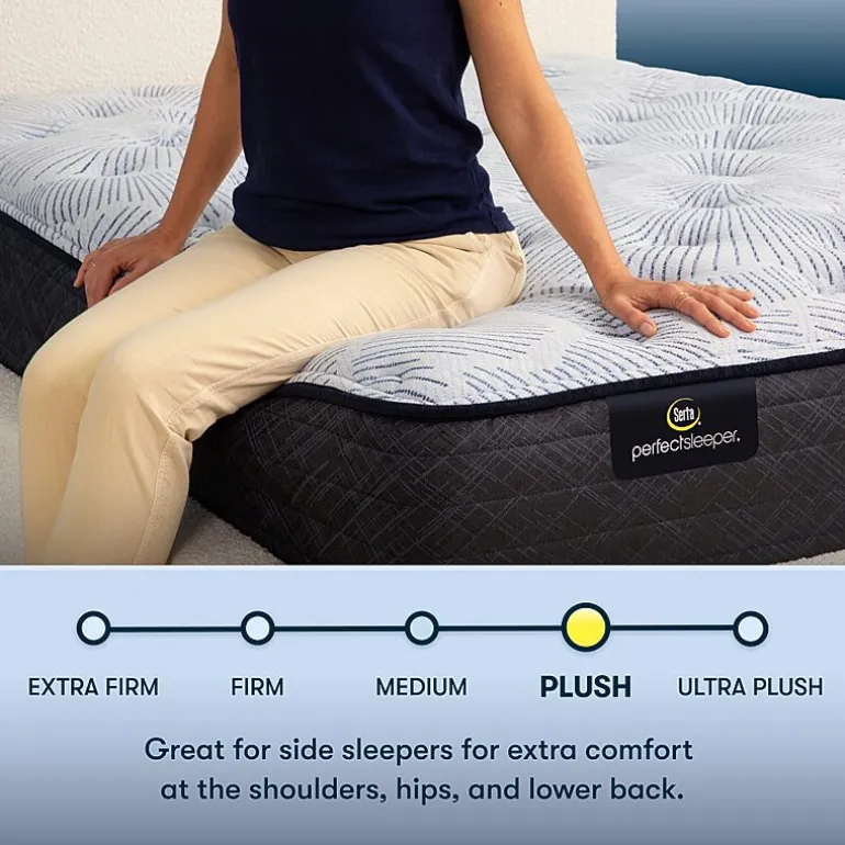 Serta Perfect Sleeper Blue Lagoon Nights 13.5" Plush Tight Top - Mattress + Box Spring
