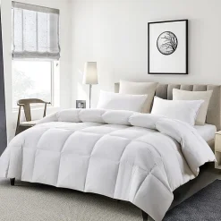 Serta 233 Thread Count Light Warmth White Goose Feather And Down Fiber Comforter