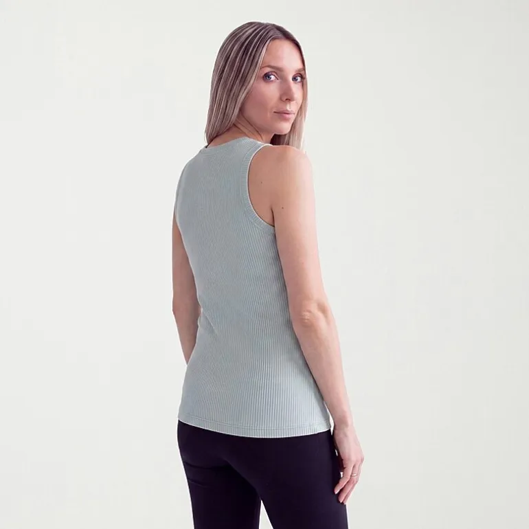 24seven Comfort Apparel Maternity Womens Maternity Round Neck Sleeveless Tank Top