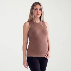 24seven Comfort Apparel Maternity Womens Maternity Round Neck Sleeveless Tank Top
