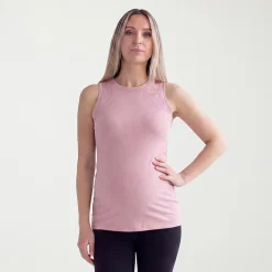 24seven Comfort Apparel Maternity Womens Maternity Round Neck Sleeveless Tank Top