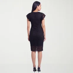 24seven Comfort Apparel Maternity Womens Maternity Short Sleeve Midi Wrap Dress