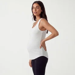 24seven Comfort Apparel Maternity Womens Maternity Scoop Neck Sleeveless Tank Top
