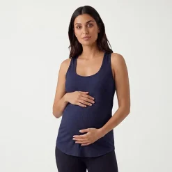 24seven Comfort Apparel Maternity Womens Maternity Scoop Neck Sleeveless Tank Top