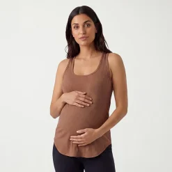 24seven Comfort Apparel Maternity Womens Maternity Scoop Neck Sleeveless Tank Top