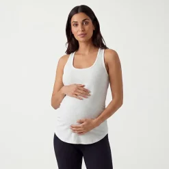 24seven Comfort Apparel Maternity Womens Maternity Scoop Neck Sleeveless Tank Top