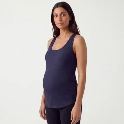 24seven Comfort Apparel Maternity Womens Maternity Scoop Neck Sleeveless Tank Top