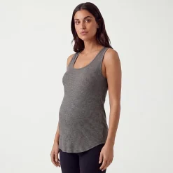 24seven Comfort Apparel Maternity Womens Maternity Scoop Neck Sleeveless Tank Top