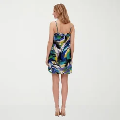 24seven Comfort Apparel Maternity Womens Maternity Square Neck Sleeveless Abstract A-Line Dress