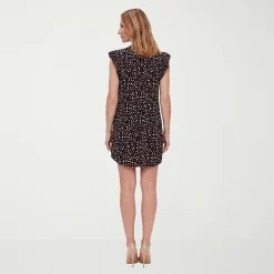 24seven Comfort Apparel Maternity Womens Maternity V Neck Short Sleeve Abstract Shift Dress