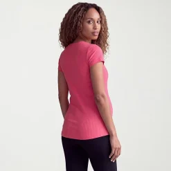 24seven Comfort Apparel Maternity Womens Maternity Round Neck Short Sleeve T-Shirt