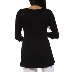 24seven Comfort Apparel Maternity Womens V Neck 3/4 Sleeve Tunic Top