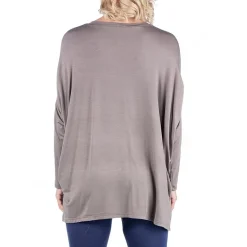 24seven Comfort Apparel Maternity Womens Round Neck Long Sleeve Tunic Top