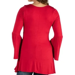 24seven Comfort Apparel Maternity Womens Scoop Neck Long Sleeve Tunic Top