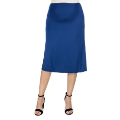 24seven Comfort Apparel Womens Maternity Mid Rise A-Line Skirt