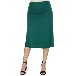 24seven Comfort Apparel Womens Maternity Mid Rise A-Line Skirt
