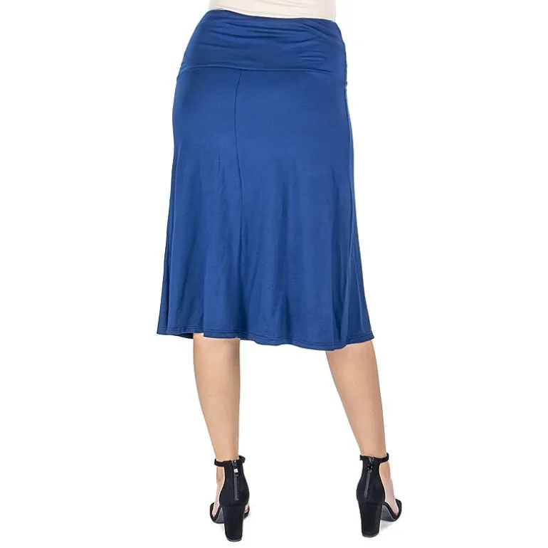 24seven Comfort Apparel Womens Maternity Mid Rise A-Line Skirt