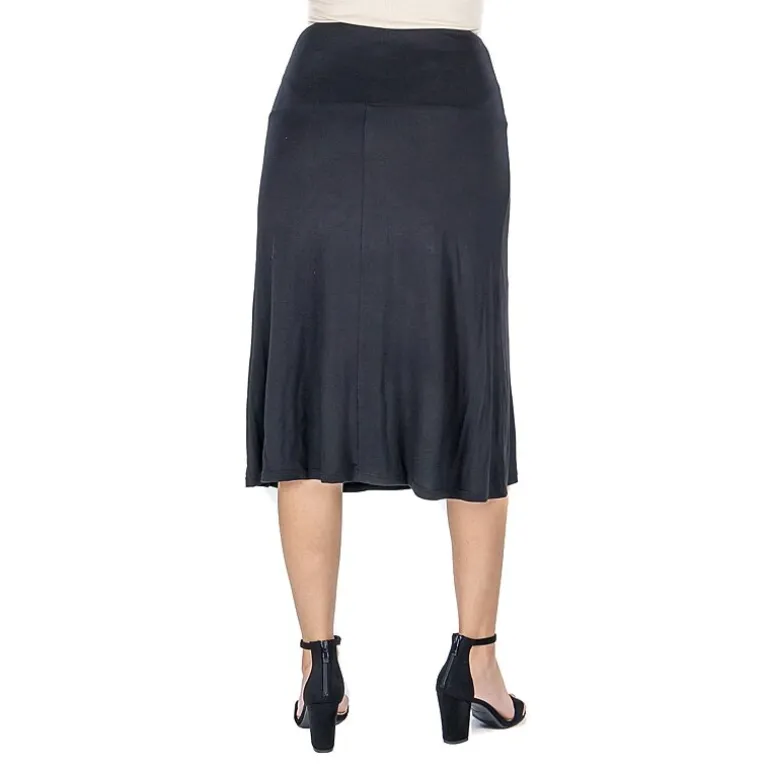 24seven Comfort Apparel Womens Maternity Mid Rise A-Line Skirt