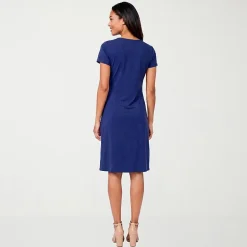 24seven Comfort Apparel Womens Short Sleeve Wrap Dress