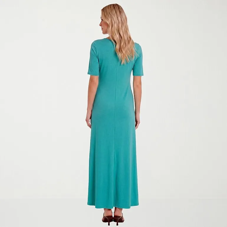 24seven Comfort Apparel Womens Scoop Neck Short Sleeve Maxi Dress