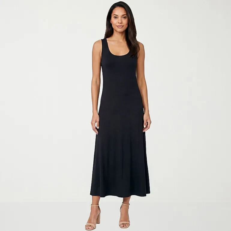 24seven Comfort Apparel Womens Scoop Neck Sleeveless Maxi Dress