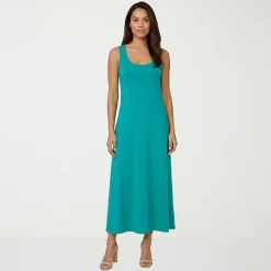 24seven Comfort Apparel Womens Scoop Neck Sleeveless Maxi Dress