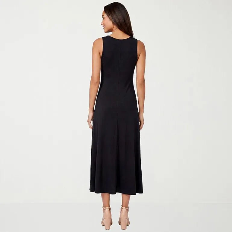 24seven Comfort Apparel Womens Scoop Neck Sleeveless Maxi Dress