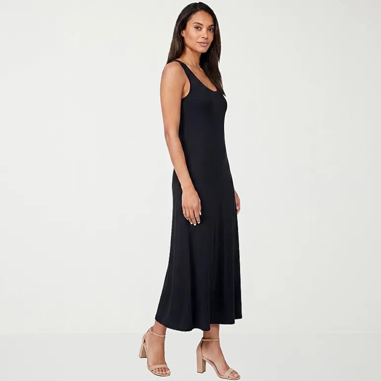 24seven Comfort Apparel Womens Scoop Neck Sleeveless Maxi Dress
