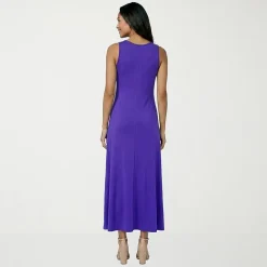 24seven Comfort Apparel Womens Scoop Neck Sleeveless Maxi Dress