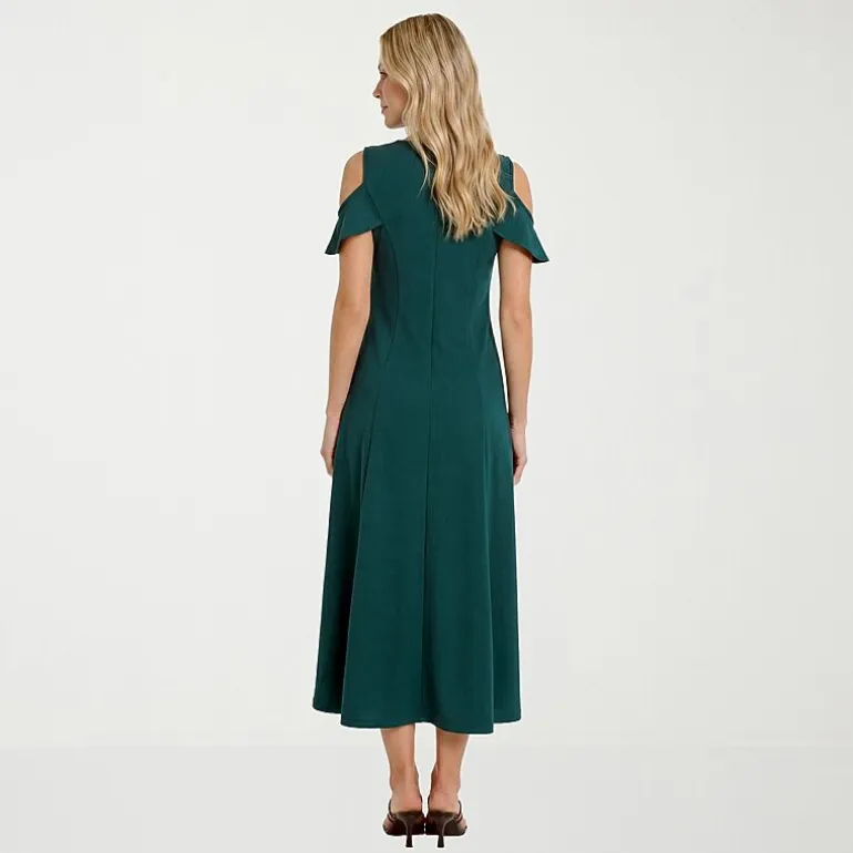 24seven Comfort Apparel Womens Round Neck Short Sleeve Maxi Dress