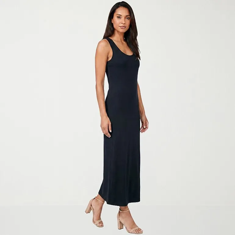 24seven Comfort Apparel Womens Scoop Neck Sleeveless Maxi Dress
