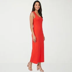 24seven Comfort Apparel Womens Scoop Neck Sleeveless Maxi Dress