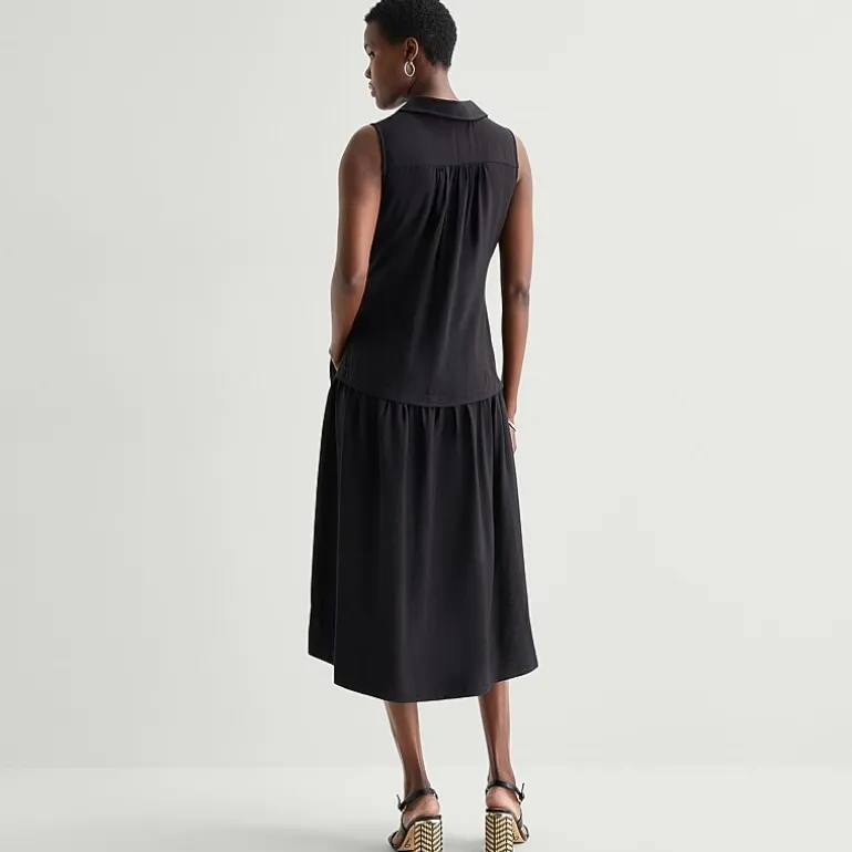 52seven Womens Sleeveless Midi Drop Waist Dress