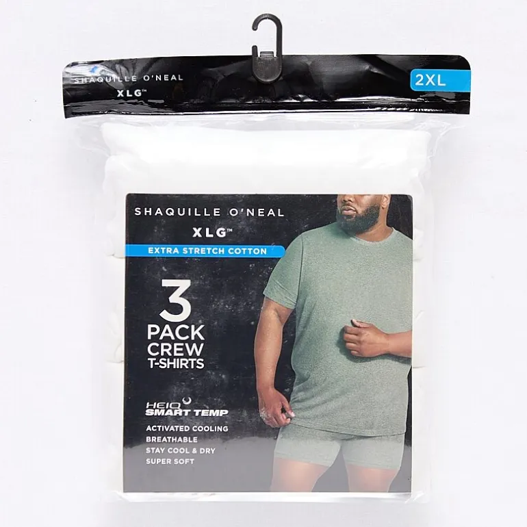 Shaquille O'Neal XLG™ Activated Cooling Mens 3 Pack Short Sleeve Crew Neck T-Shirt Big