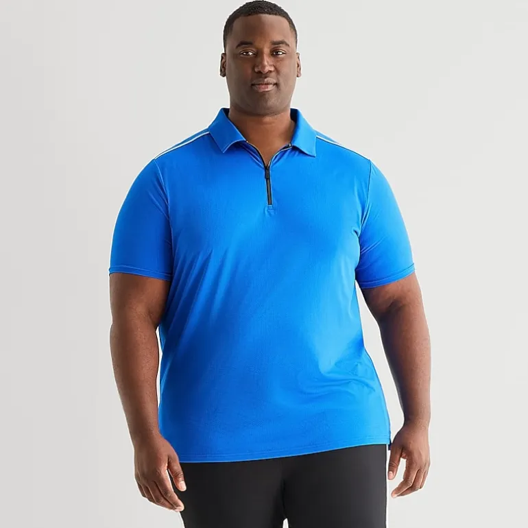 Shaquille O'Neal XLG™ Active Piped Big and Tall Mens Short Sleeve Polo Shirt