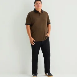 Shaquille O'Neal XLG™ Basket Weave Big and Tall Mens Regular Fit Short Sleeve Polo Shirt