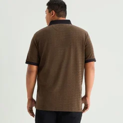 Shaquille O'Neal XLG™ Basket Weave Big and Tall Mens Regular Fit Short Sleeve Polo Shirt