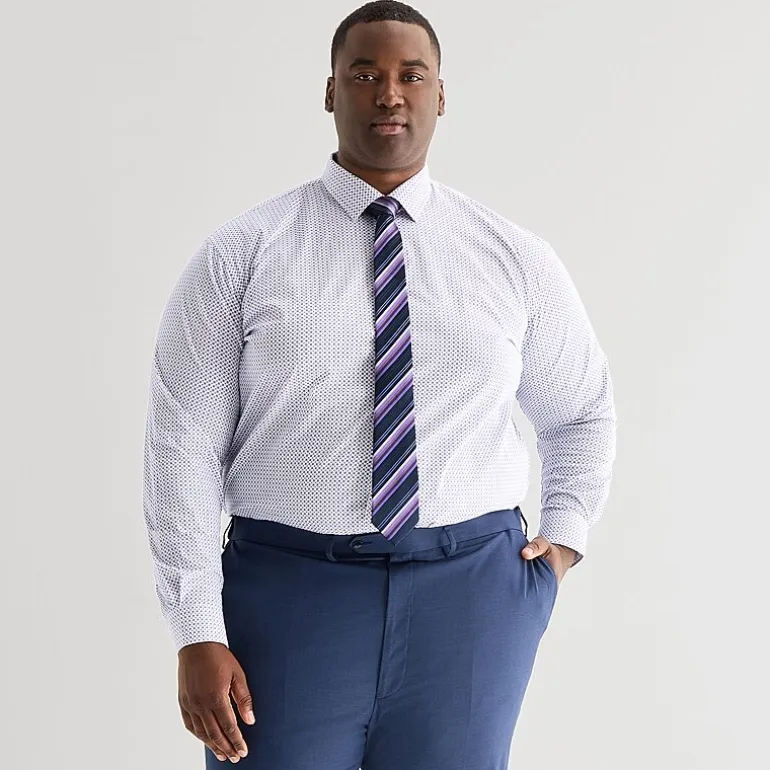 Shaquille O'Neal XLG™ Big And Tall Mens Button Down Dress Shirt + Tie Set